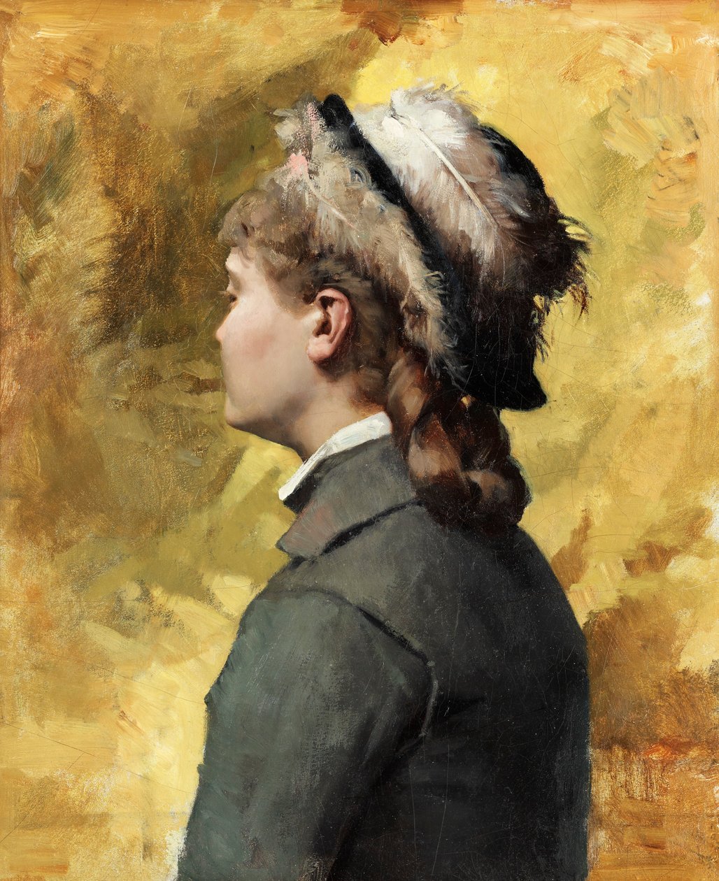 Nuori nainen harmaissa tekijältä Albert Gustaf Aristides Edelfelt