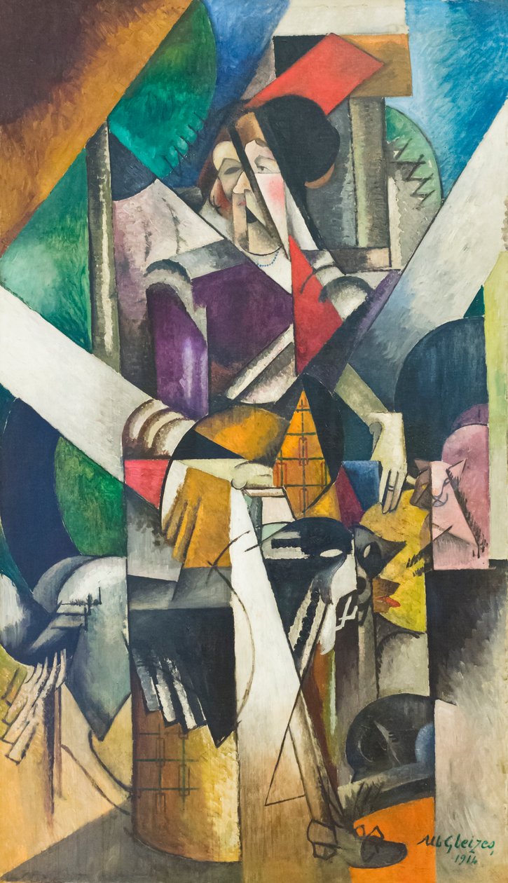 Nainen eläinten kanssa (Madame Raymond Duchamp-Villon) tekijältä Albert Gleizes