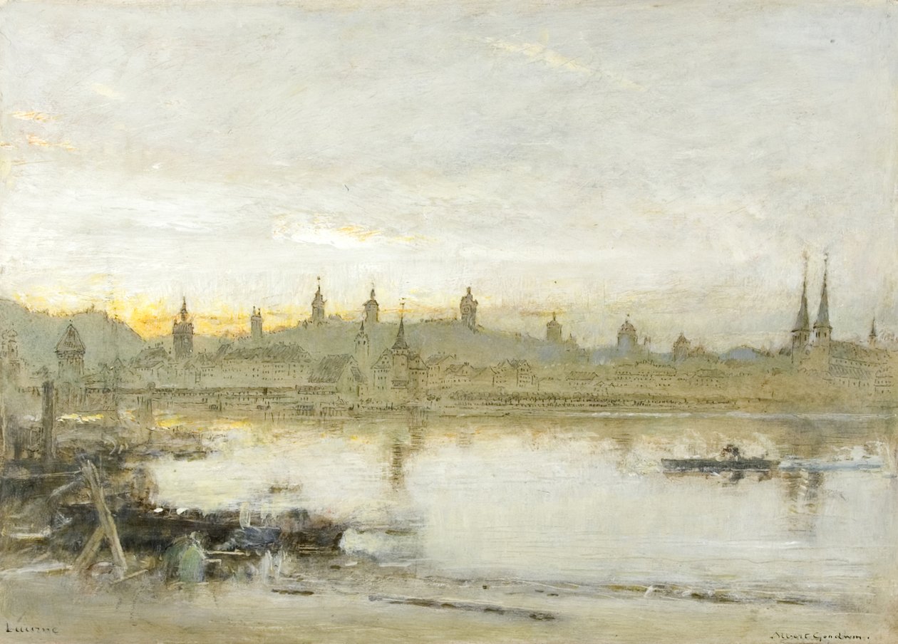 Luzerni (öljy, kynä ja muste paperille) tekijältä Albert Goodwin