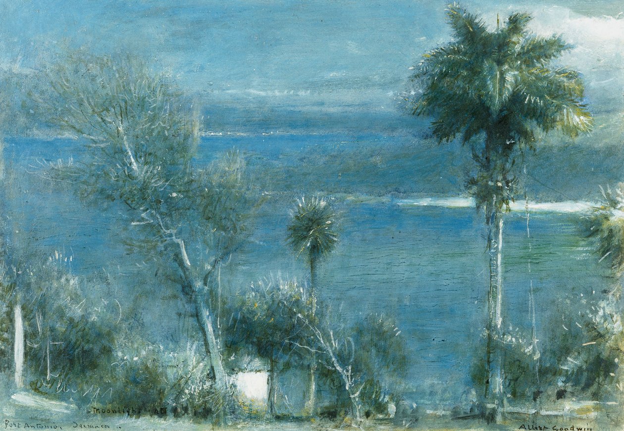 Moonlight Port Antoniossa, Jamaikalla, tekijältä Albert Goodwin