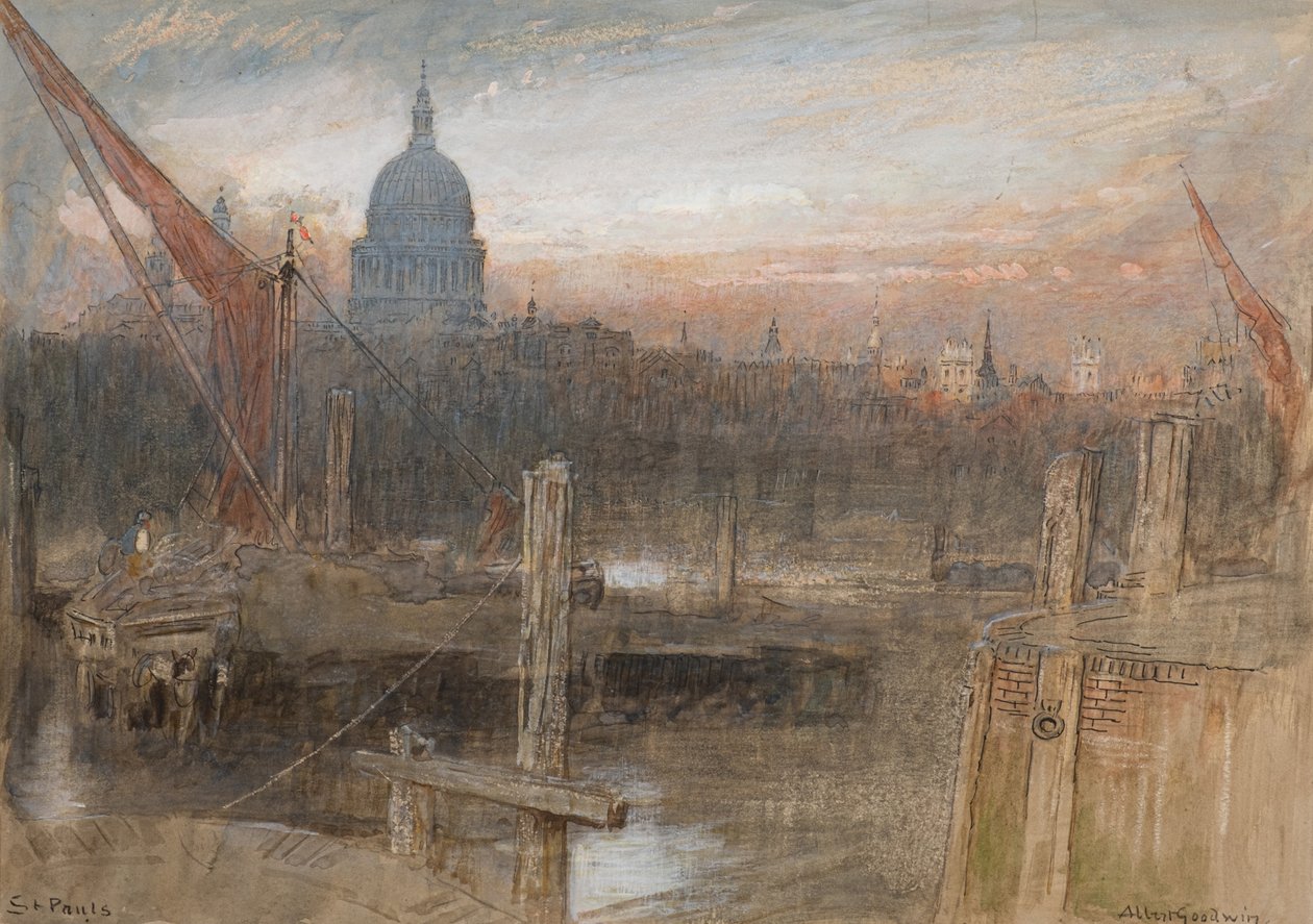 Pyhän Paavalin kirkko (akvarelli) tekijältä Albert Goodwin