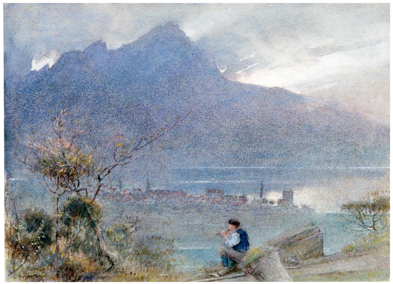 "Stansstad ja Pilatus, Sveitsi", 1865-1932. tekijältä Albert Goodwin