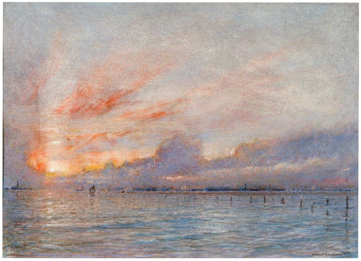 "The Lagoons, Venetsia", 1910 tekijältä Albert Goodwin