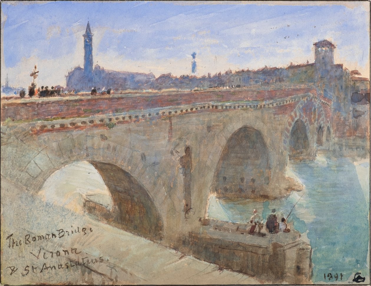 Roomalainen silta, Verona ja St Anastatius tekijältä Albert Goodwin