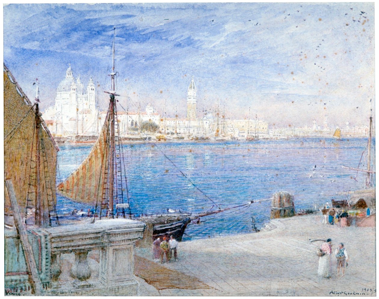 "Venetsia, ennen Campanilen putoamista", 1903 tekijältä Albert Goodwin