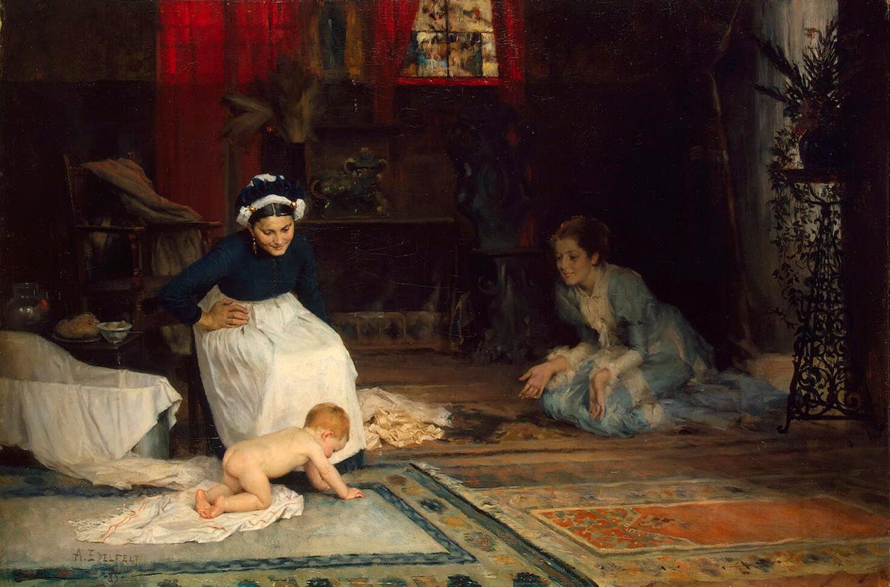 Taimitarhassa, 1885. tekijältä Albert Gustaf Aristides Edelfelt