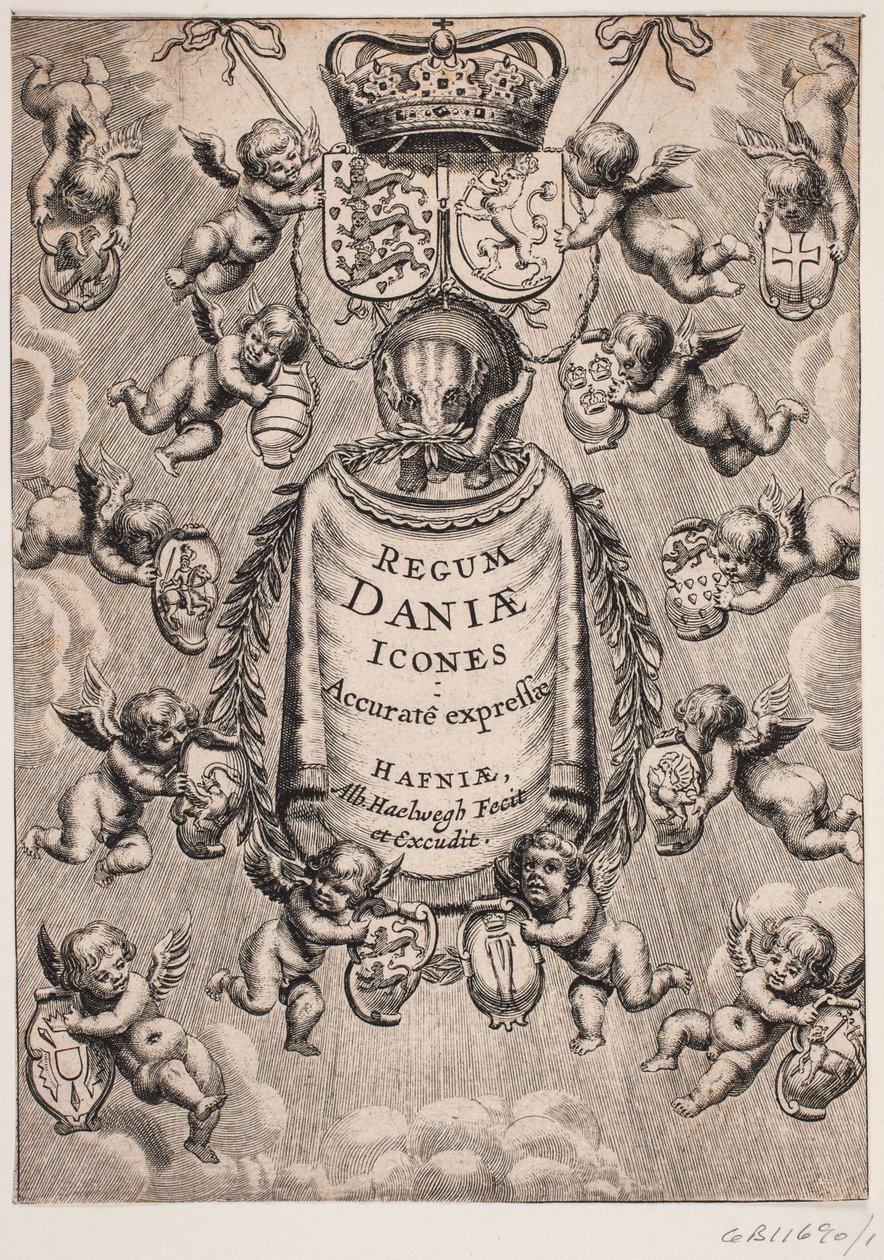 Otsikko "Tanskan kuninkaiden ikoneihin", 1646 tekijältä Albert Haelwegh