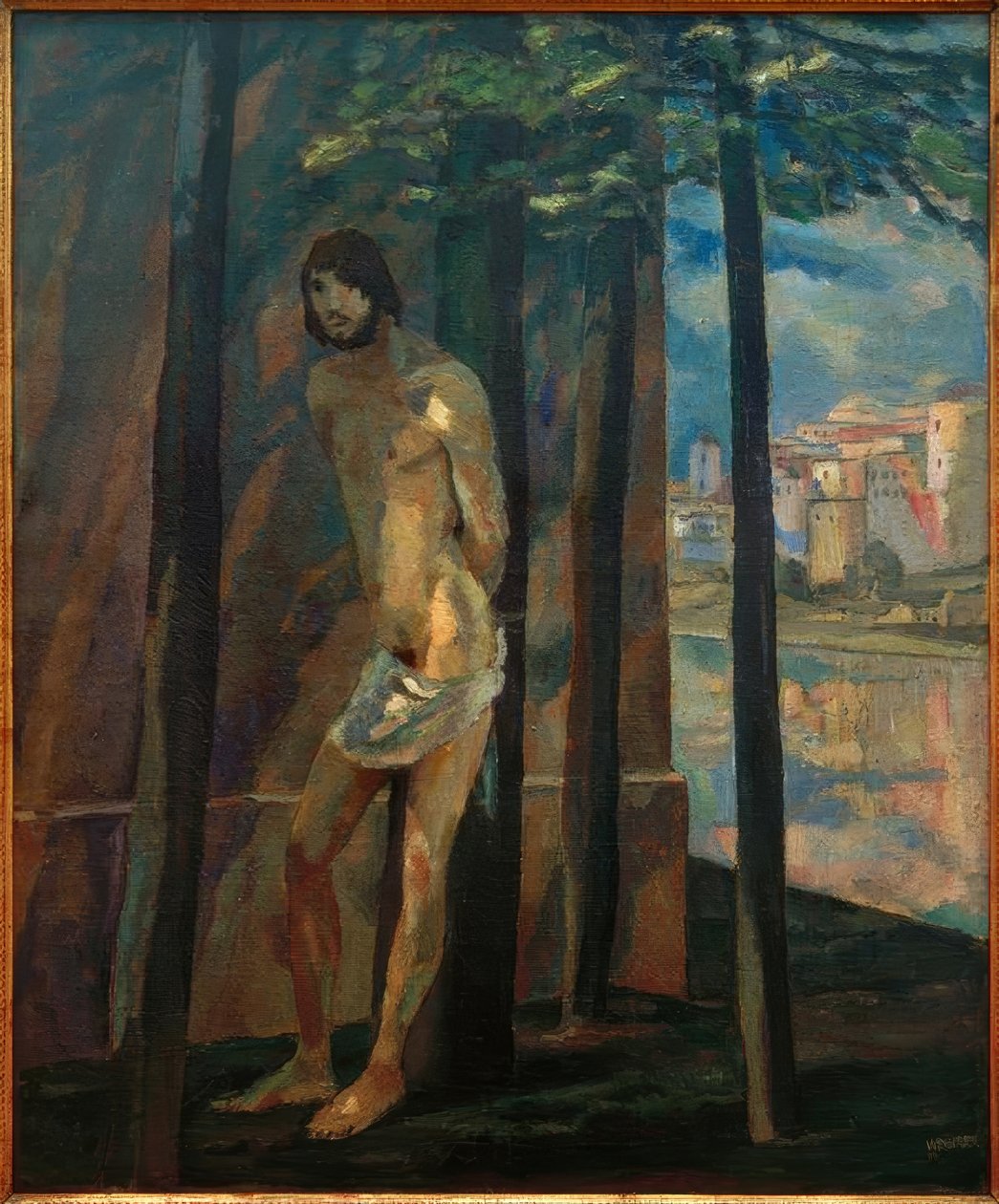 Sebastian seinällä tekijältä Albert Weisgerber