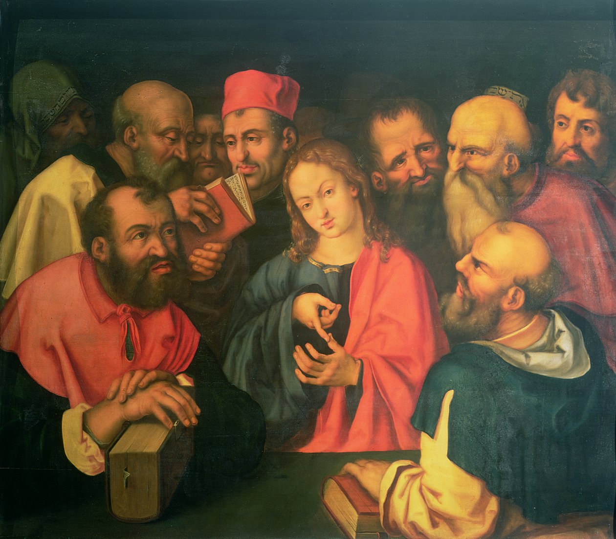 Kristus, 12-vuotias, kirjanoppineiden joukossa, 1500- tai 1600-luvulla tekijältä Albrecht Dürer
