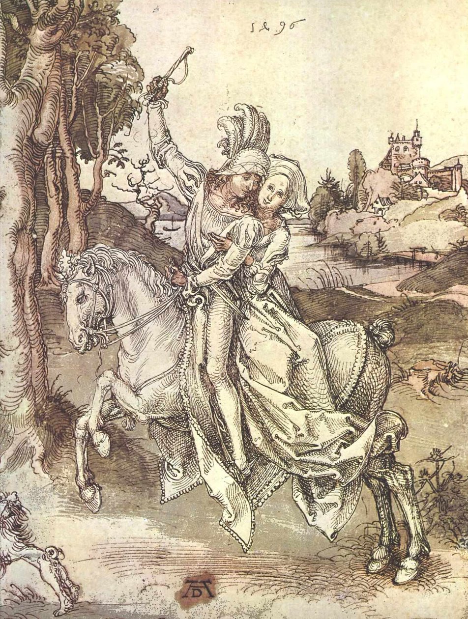 Junges Paar zu Pferde tekijältä Albrecht Dürer