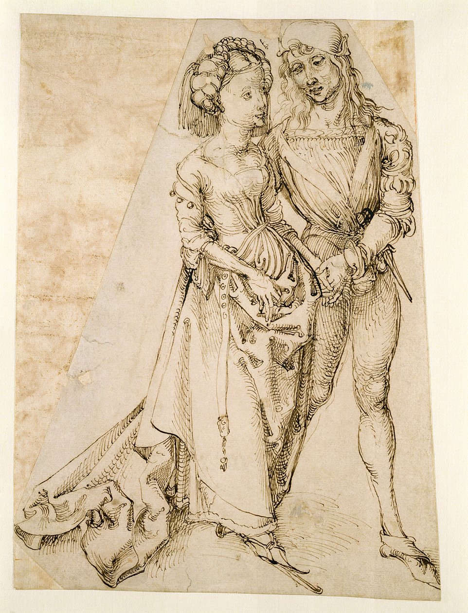 Rakastajat (kynä ja ruskea muste valkoiselle paperille) tekijältä Albrecht Dürer