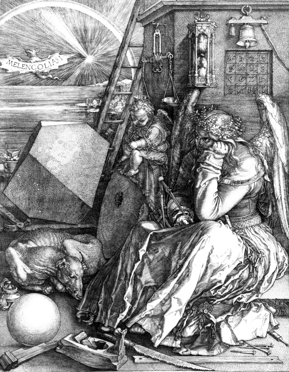 Melankolia, 1514 tekijältä Albrecht Dürer