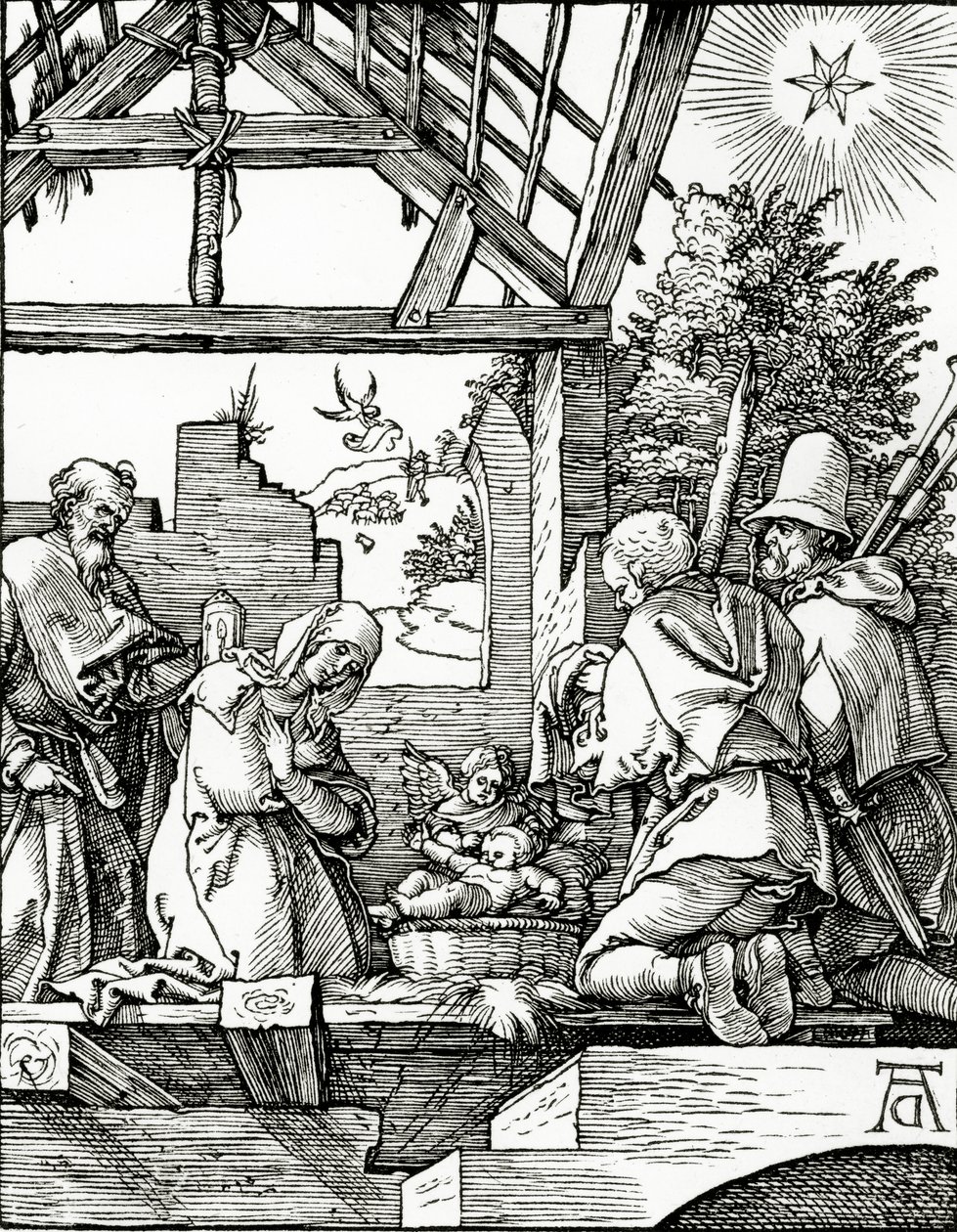 Syntymä, pienestä passiosta, 1510 tekijältä Albrecht Dürer