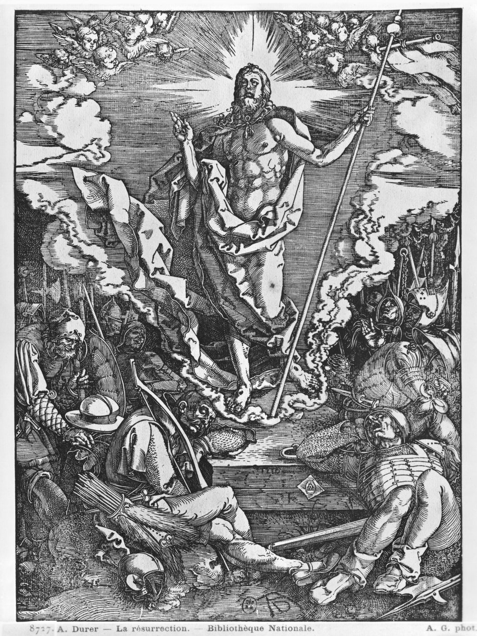 Resurrection, The Great Passion -sarjasta, 1510 tekijältä Albrecht Dürer