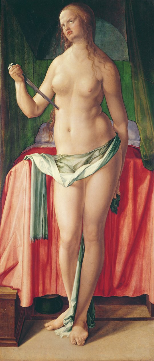 Lucretian kuolema, 1518 tekijältä Albrecht Dürer