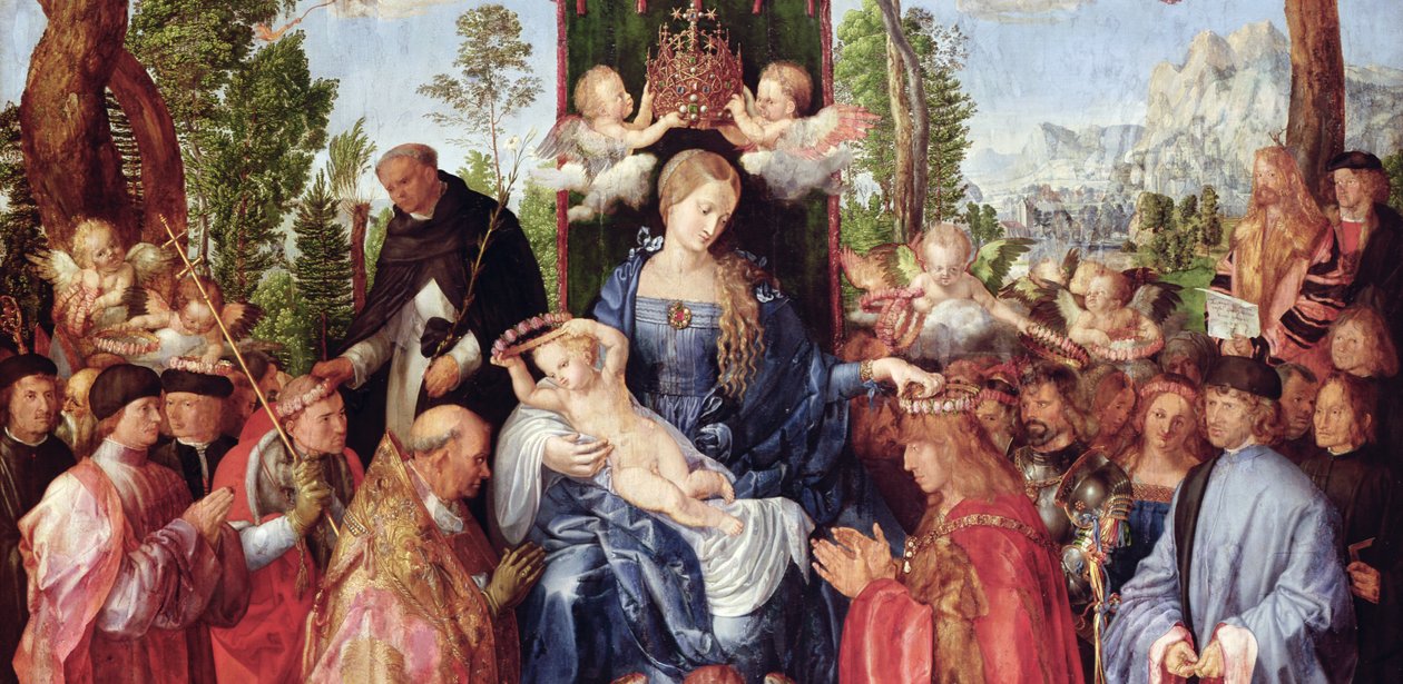 The Feast of the Rose Garlands, 1506 (yksityiskohta 157023) tekijältä Albrecht Dürer
