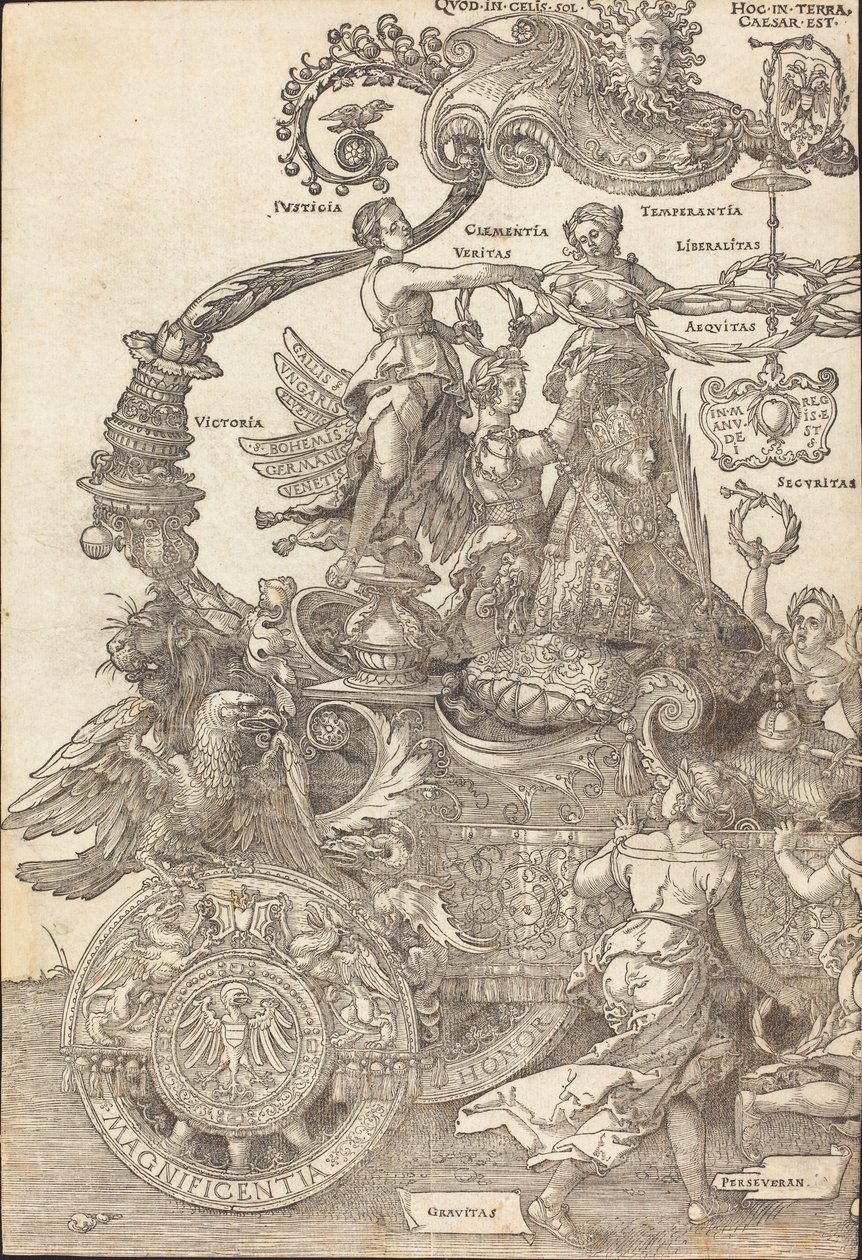 Maximilian I: n voitonvaunut (Suuri voittoauto) [levy 1/8] tekijältä Albrecht Dürer