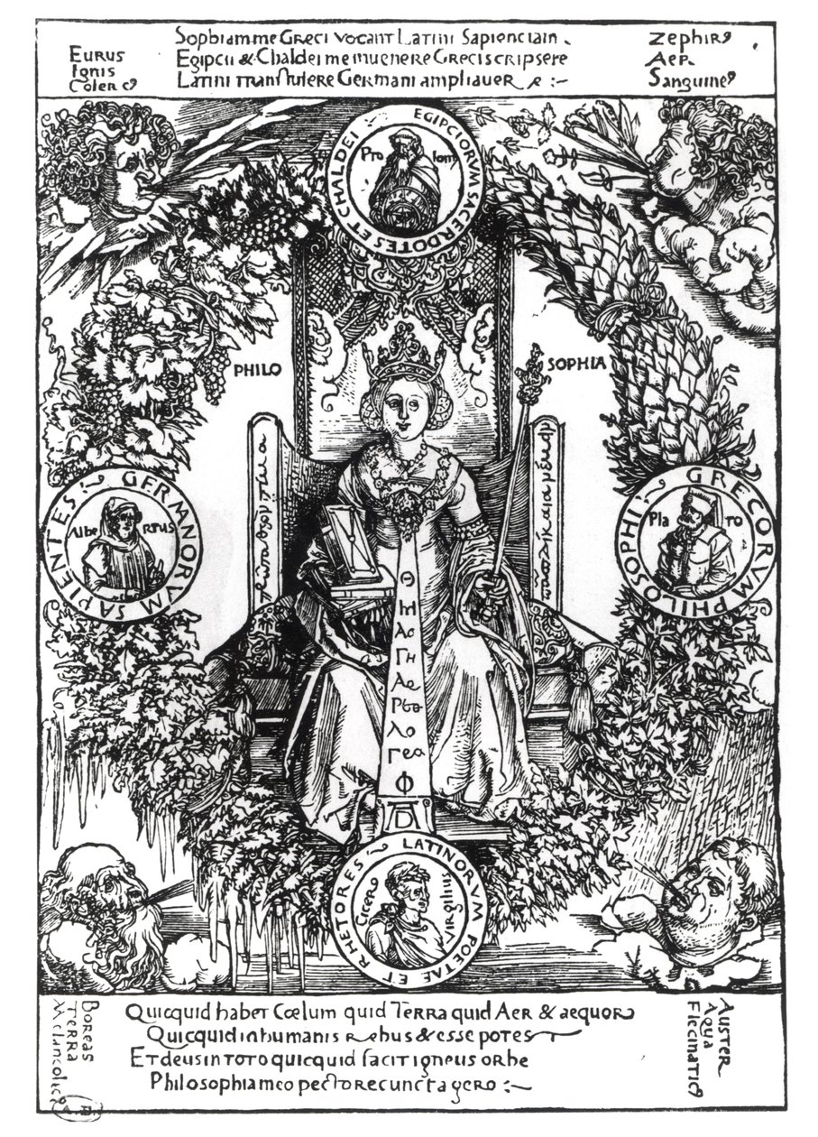 Filosofian allegoria, 1502 tekijältä Albrecht Dürer