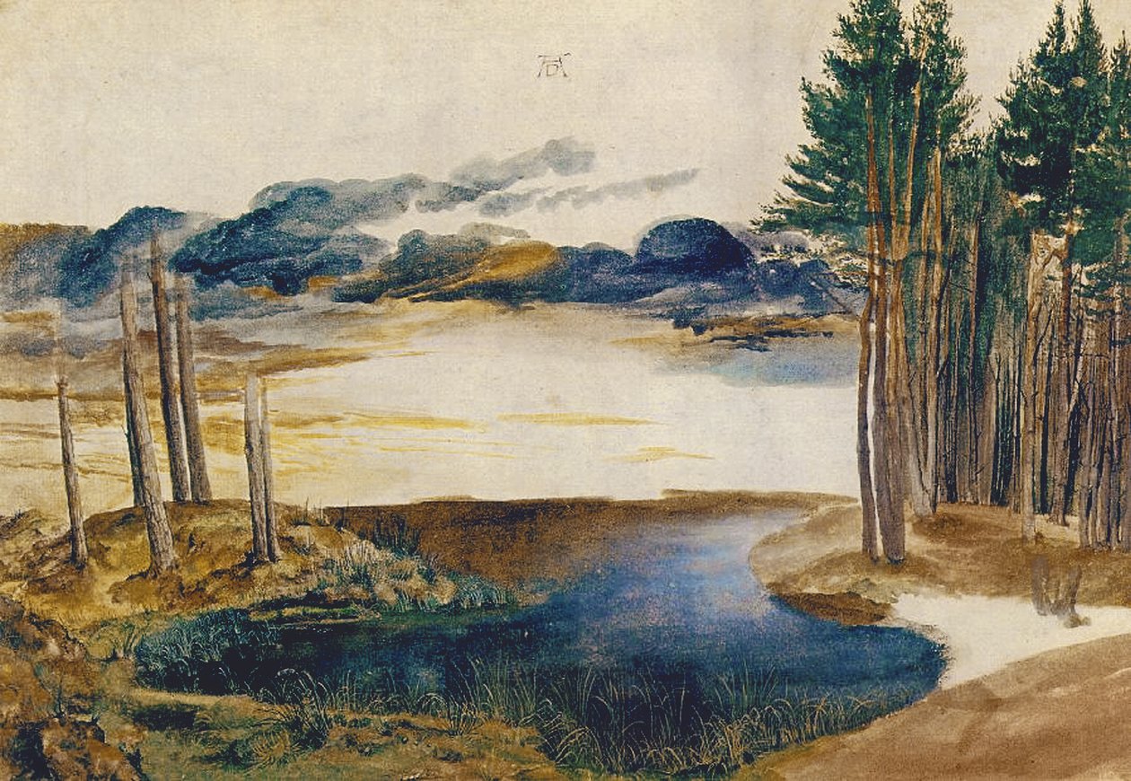 Lampi metsässä, noin 1496 (wc ja guassi paperille). tekijältä Albrecht Dürer