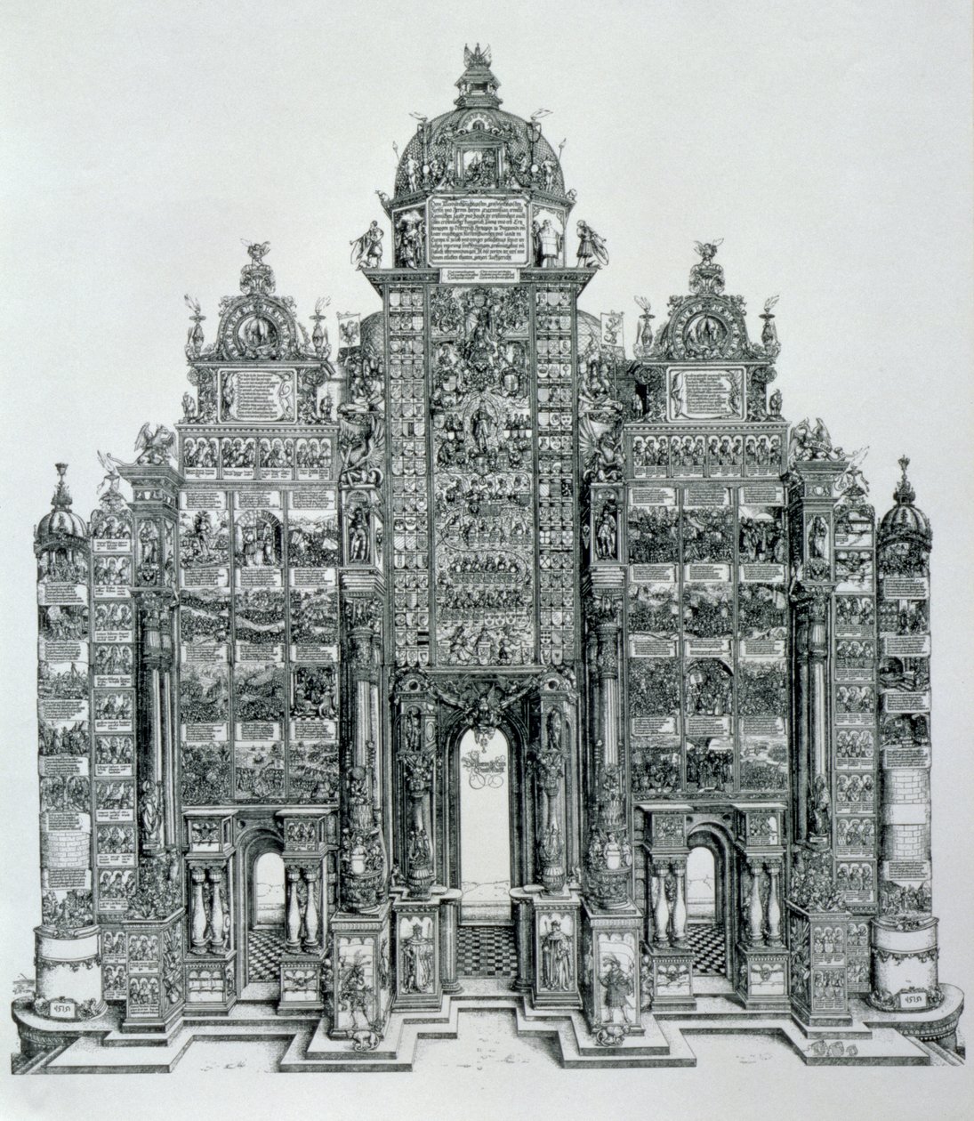 Saksan keisari Maximilian I:n (1459-1519) riemukaari, päivätty 1515, pub. 151718 tekijältä Albrecht Dürer