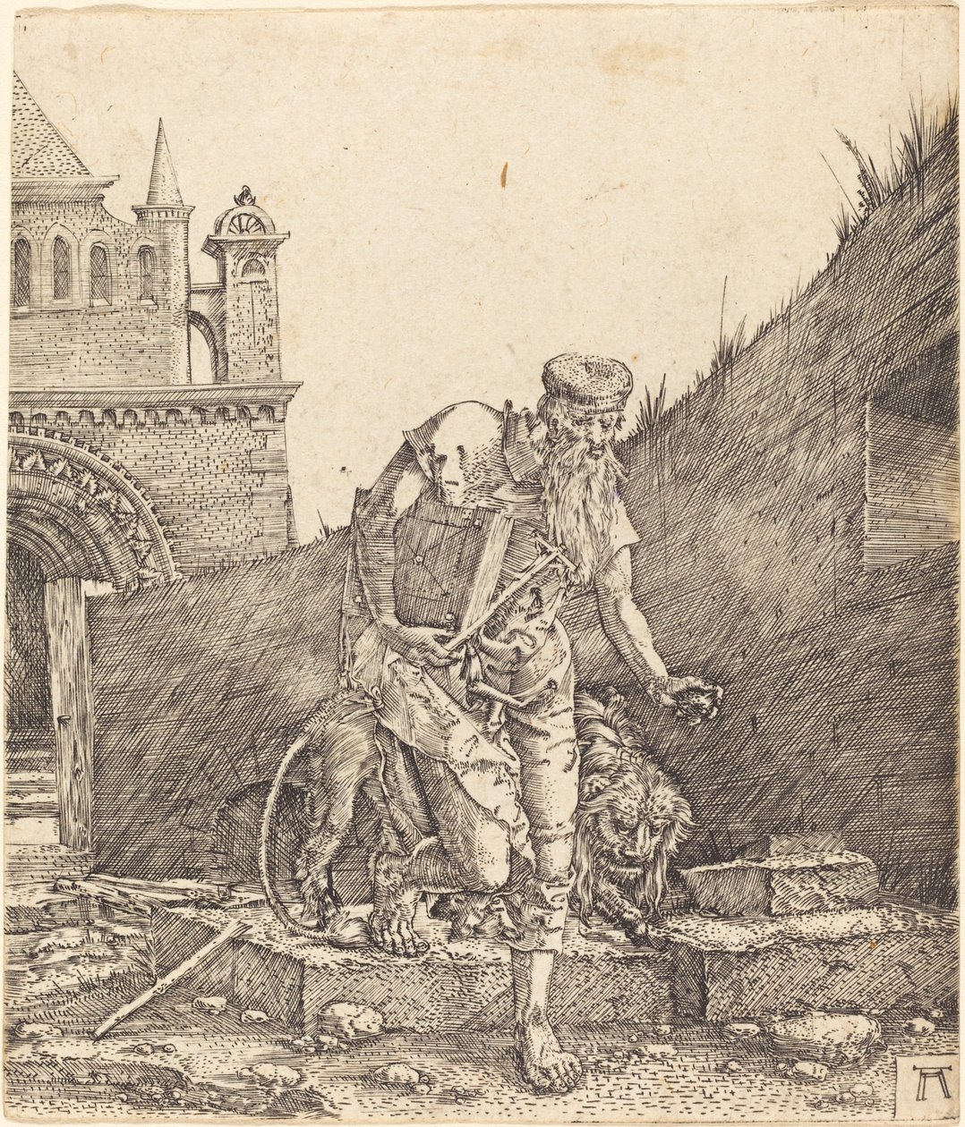 Pyhä Hieronymus pihalla tekijältä Albrecht Altdorfer