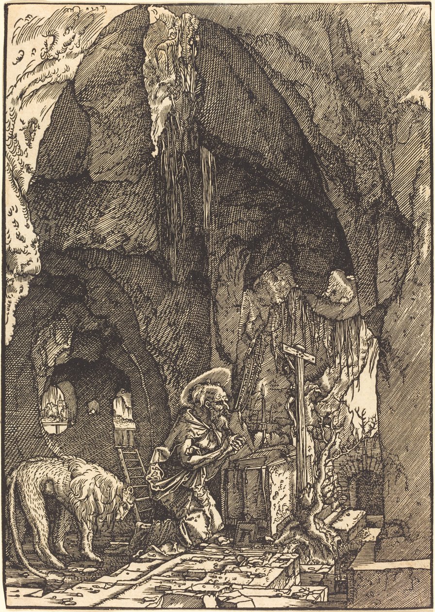 Pyhä Hieronymus luolassa tekijältä Albrecht Altdorfer