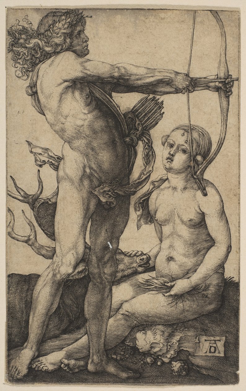 Apollo ja Diana, n. 1503. tekijältä Albrecht Dürer