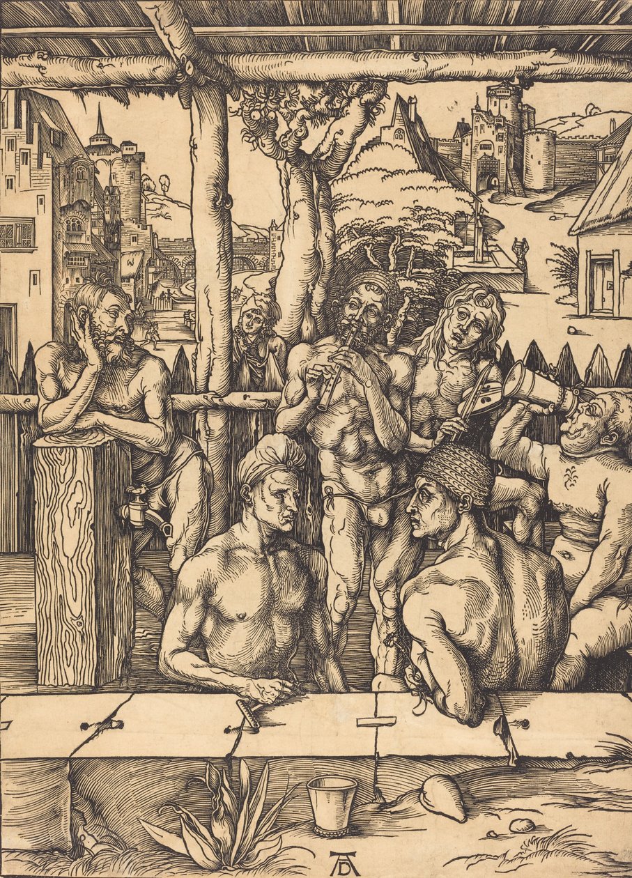 Kylpylä, n. 14961497. tekijältä Albrecht Dürer