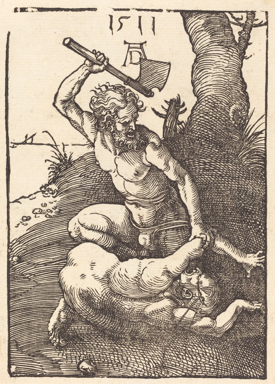 Kain tappaa Abelin, 1511. tekijältä Albrecht Dürer