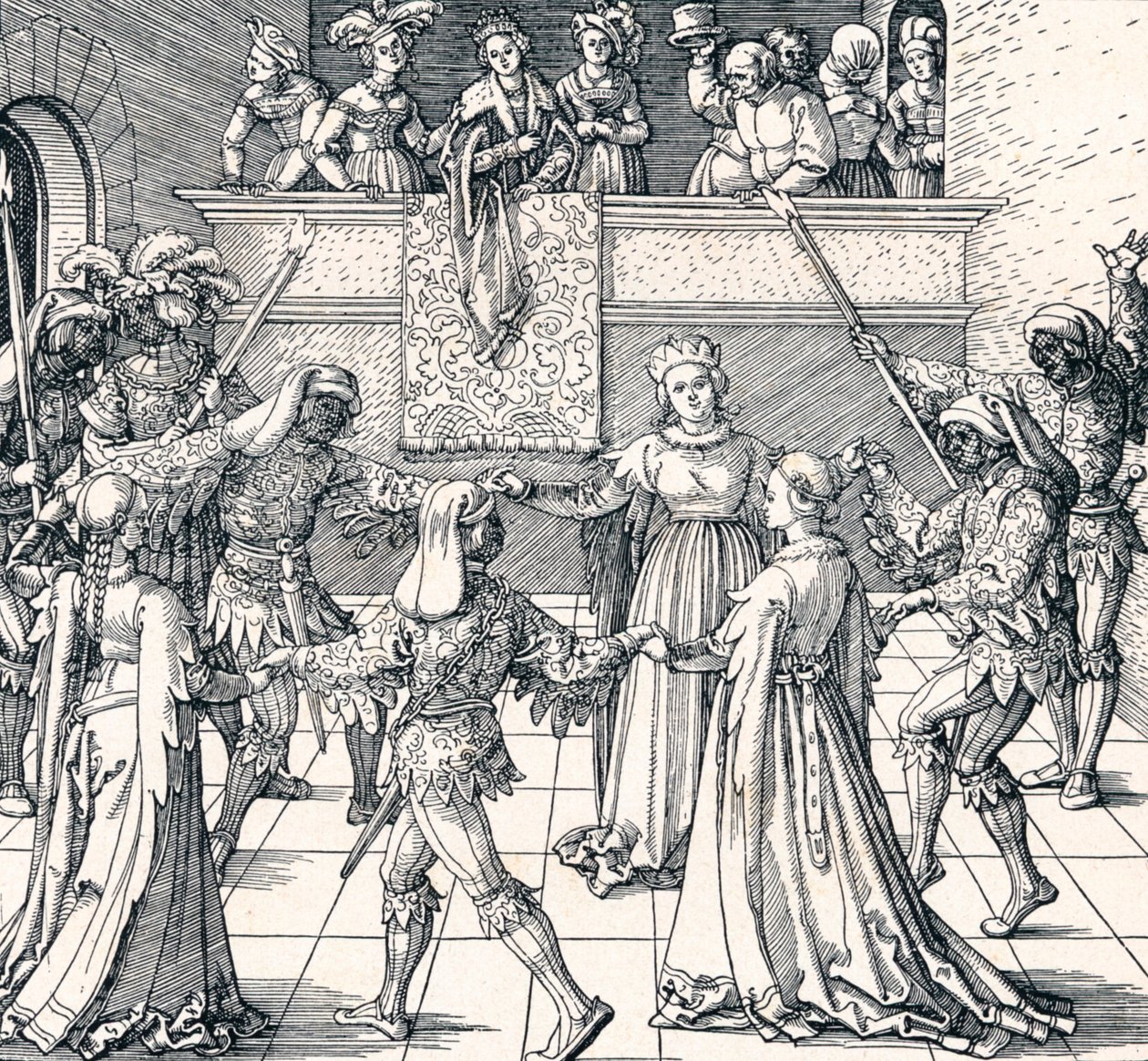 Torchlight-tanssi, Augsburg, 1516 1906 tekijältä Albrecht Dürer