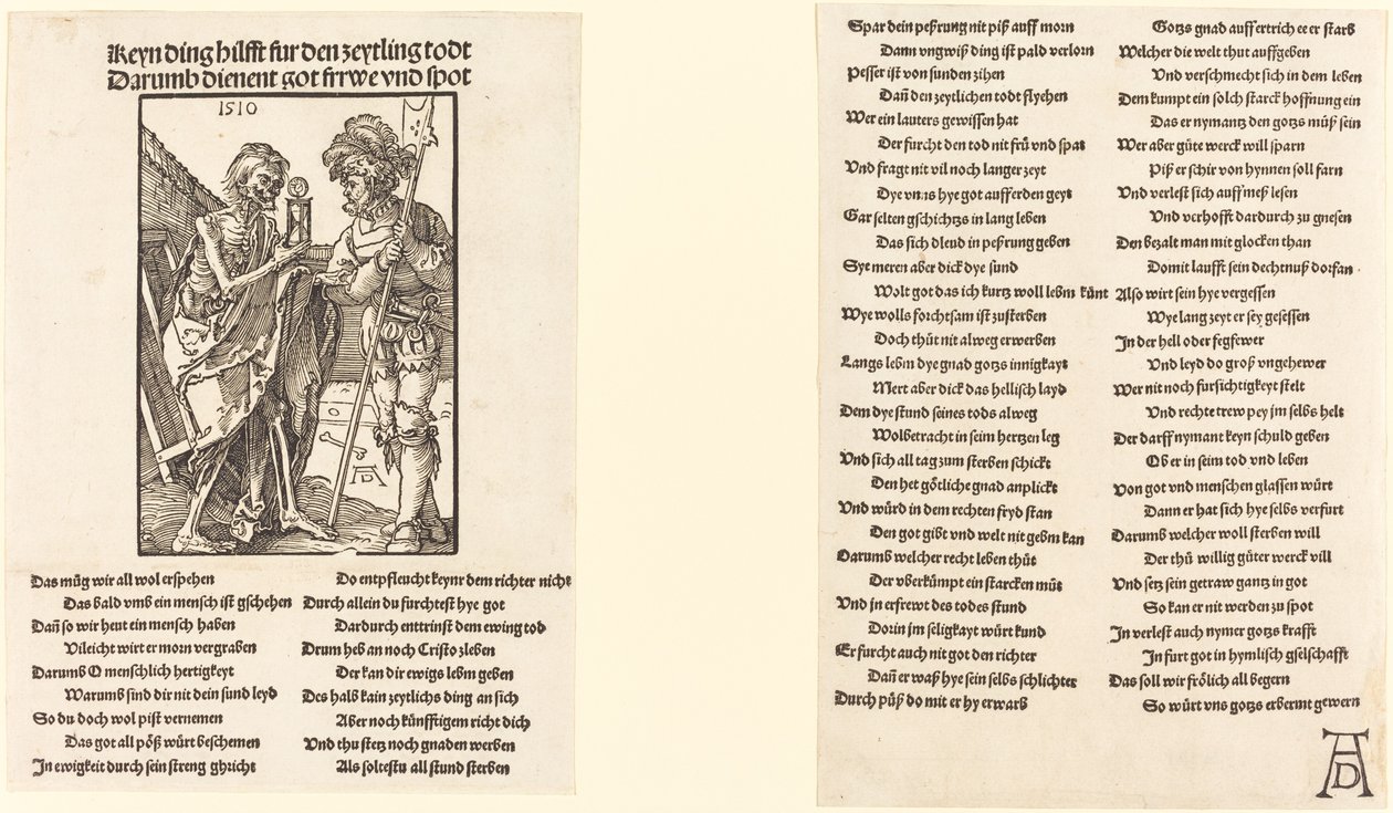Kuolema ja Lansquenet tekijältä Albrecht Dürer