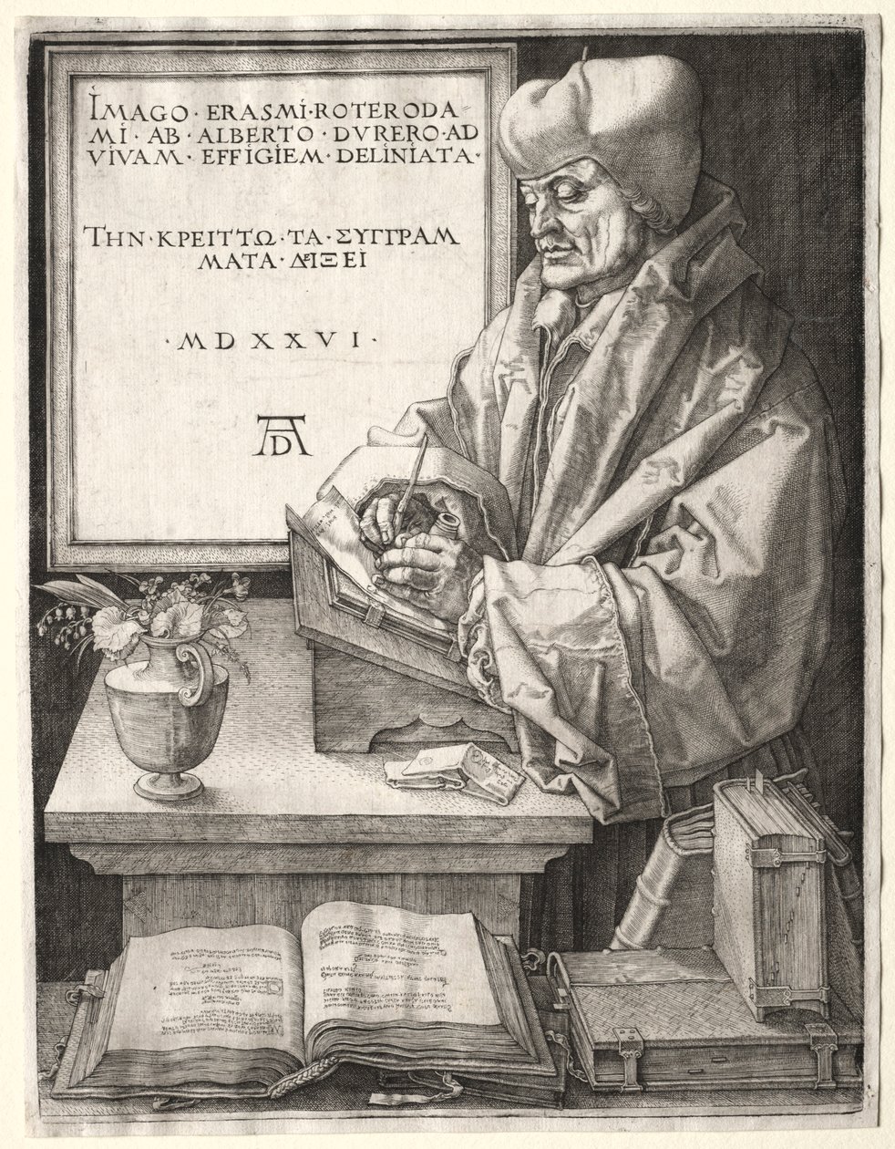 Desiderius Erasmus Rotterdamilainen, 1526. tekijältä Albrecht Dürer