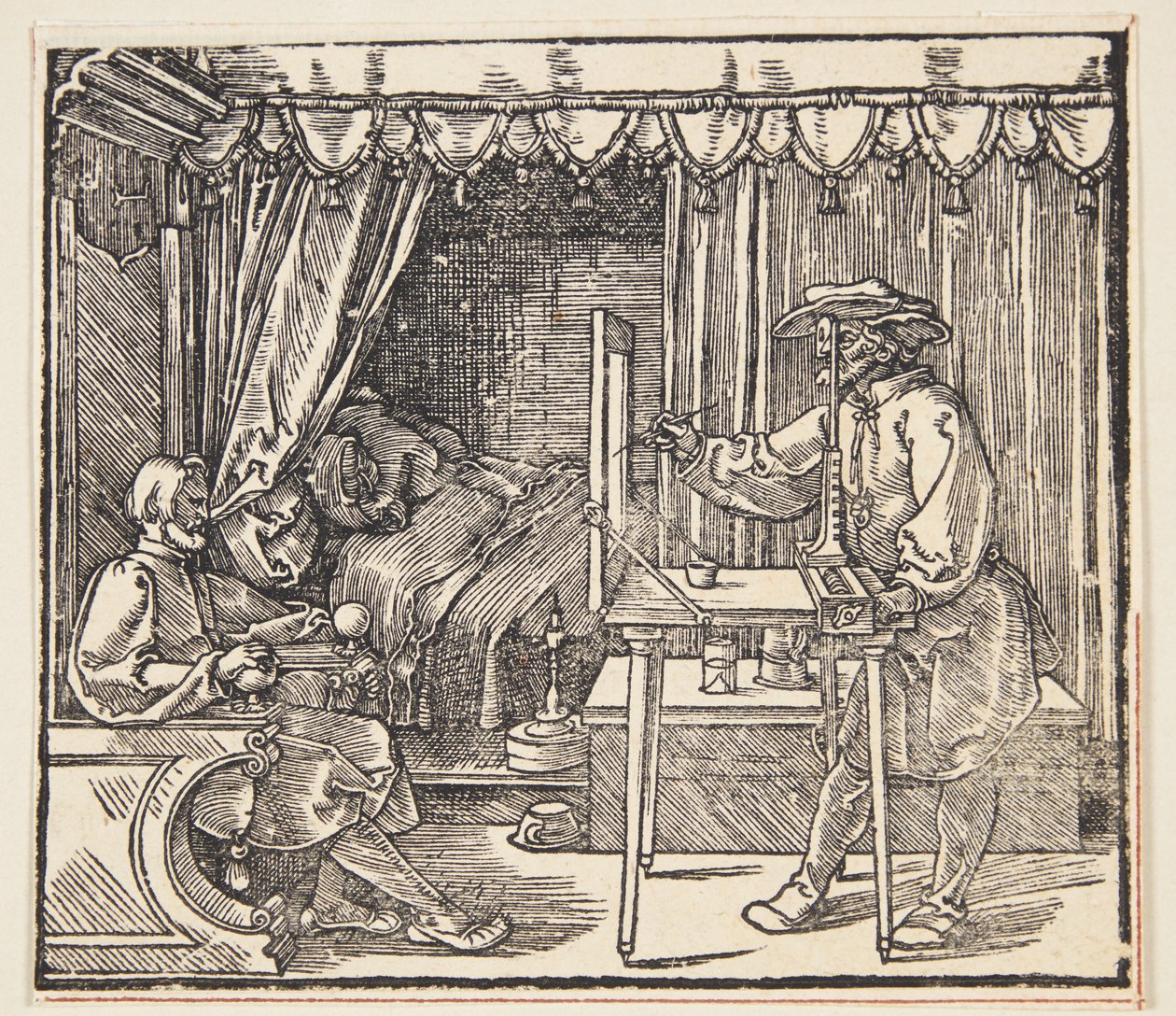 Piirtäjä piirtää muotokuvan tekijältä Albrecht Dürer