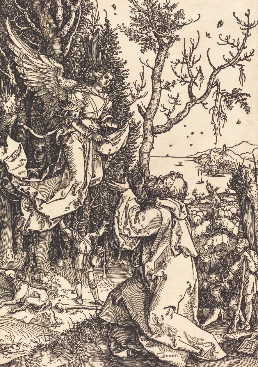 Joakim ja enkeli, n. 1504. tekijältä Albrecht Dürer