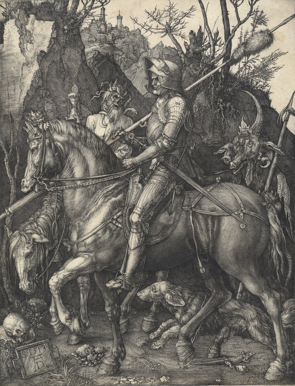 Ritari, kuolema ja paholainen, 1513. tekijältä Albrecht Dürer