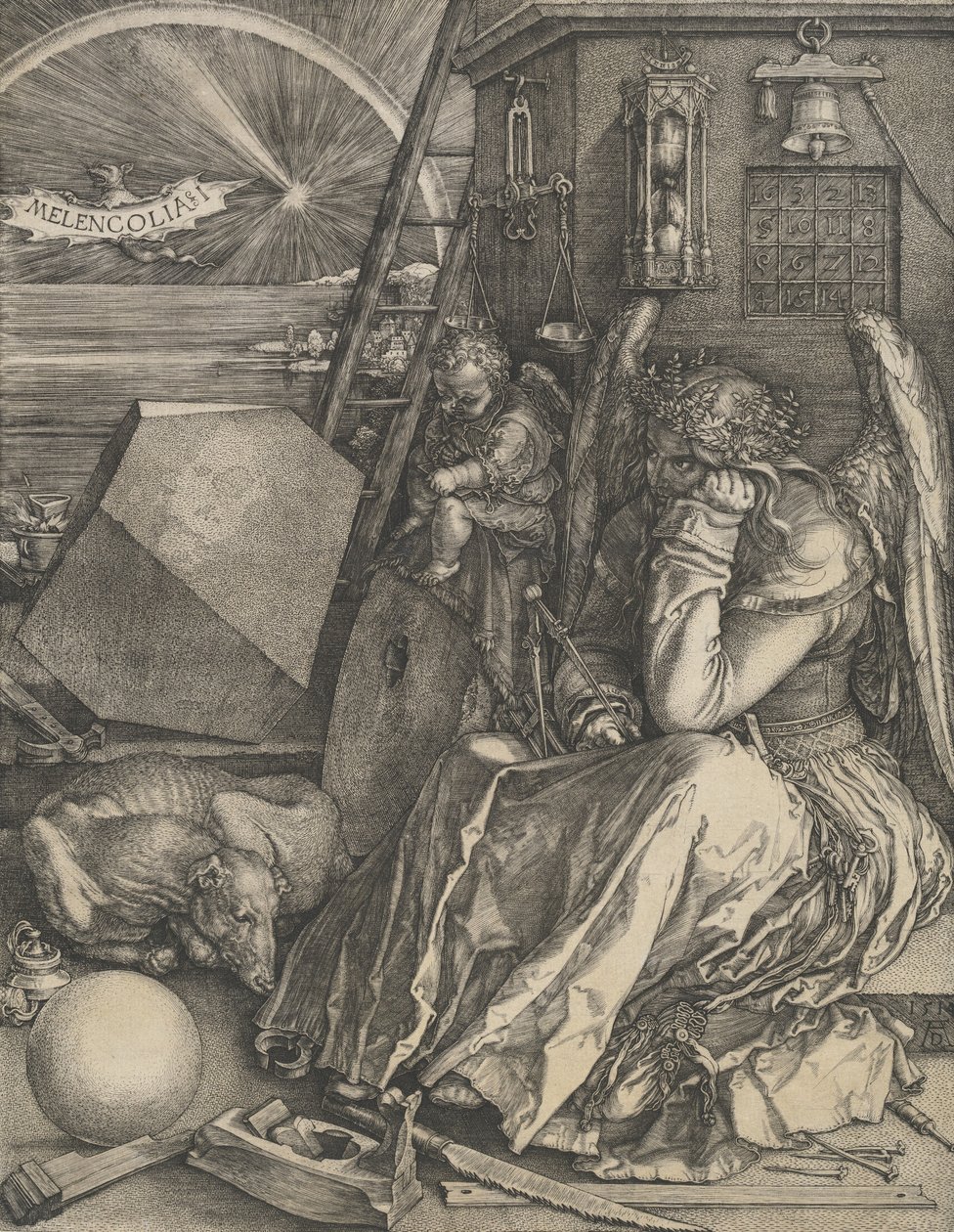 Melancolia I, 1514. tekijältä Albrecht Dürer