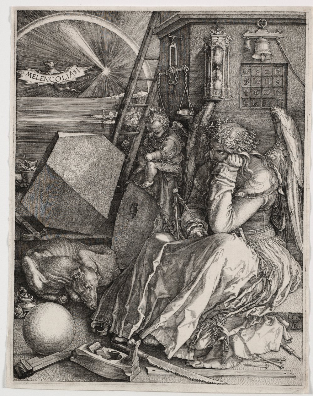 Melencolia I, 1514. tekijältä Albrecht Dürer