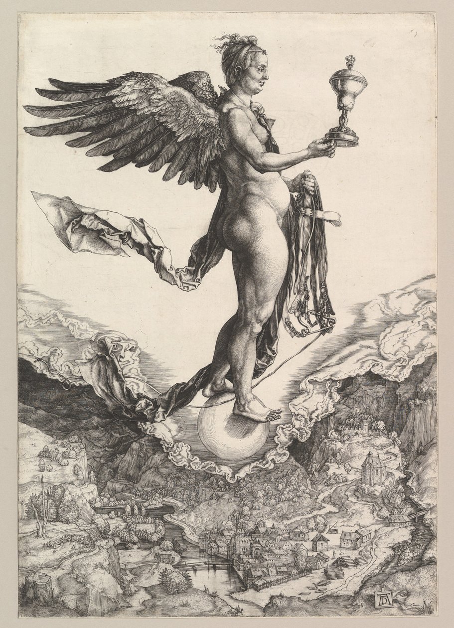 Nemesis Suuri onni, 1501-2. tekijältä Albrecht Dürer