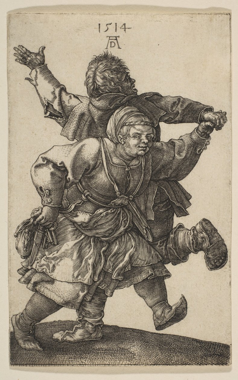 Talonpoikapariskunta tanssii, 1514. tekijältä Albrecht Dürer