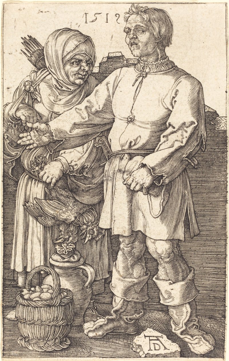 Talonpoikapariskunta torilla tekijältä Albrecht Dürer