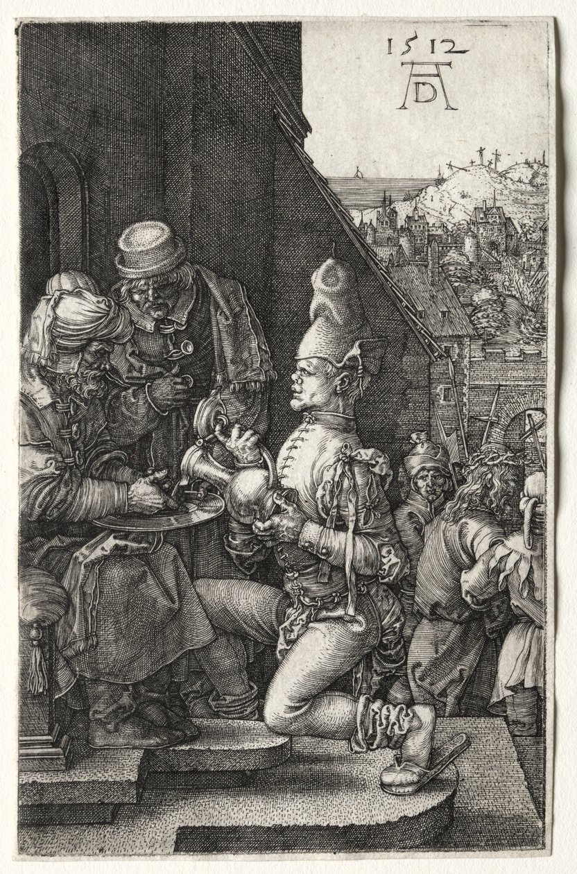 Pilatus pesee kätensä, 1512. tekijältä Albrecht Dürer