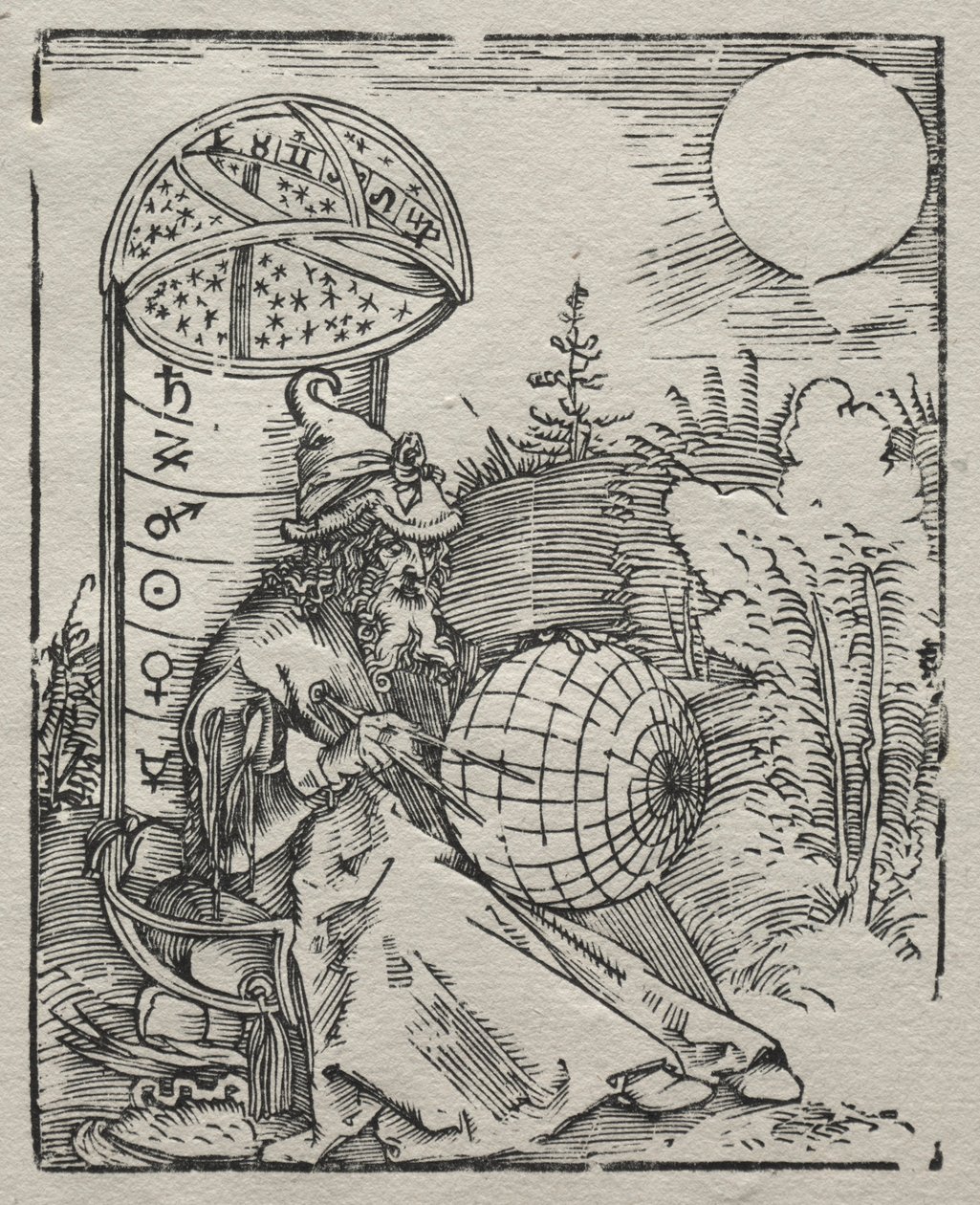 Ptolemaeus mit dem Himmelsglobus, 1504 tekijältä Albrecht Dürer