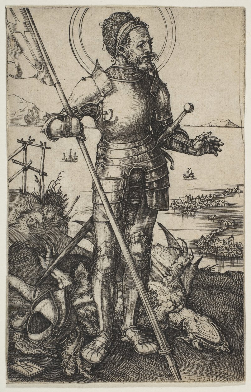 Saint George seisova, n. 1502. tekijältä Albrecht Dürer