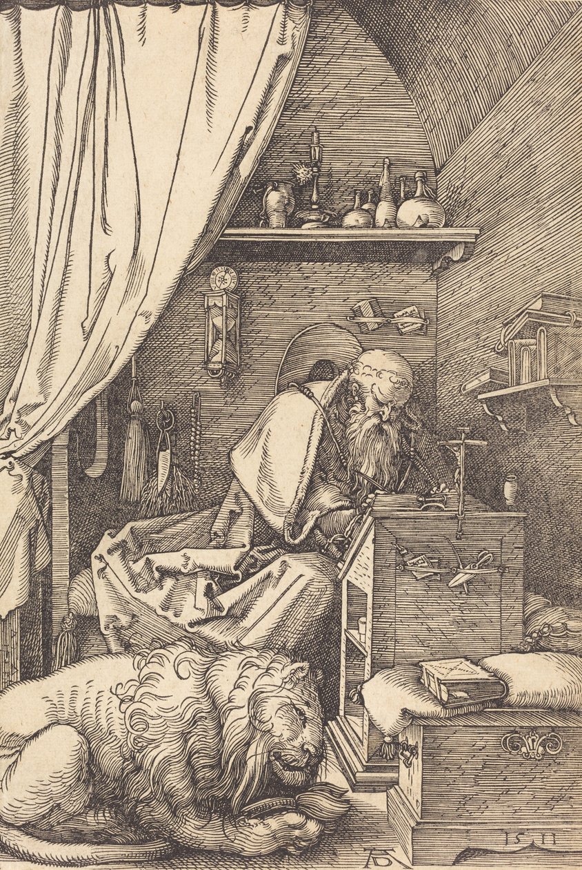 Pyhä Hieronymus sellissään, 1511. tekijältä Albrecht Dürer