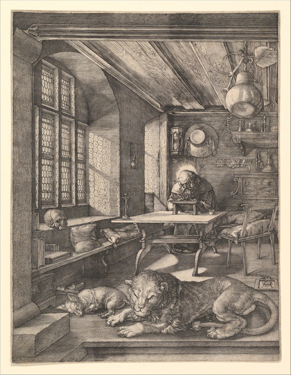 Pyhä Hieronymus tutkimuksessaan, 1514. tekijältä Albrecht Dürer