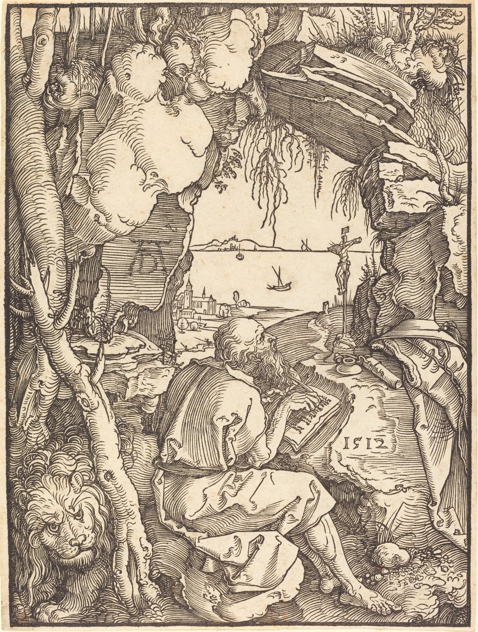 Pyhä Hieronymus luolassa tekijältä Albrecht Dürer