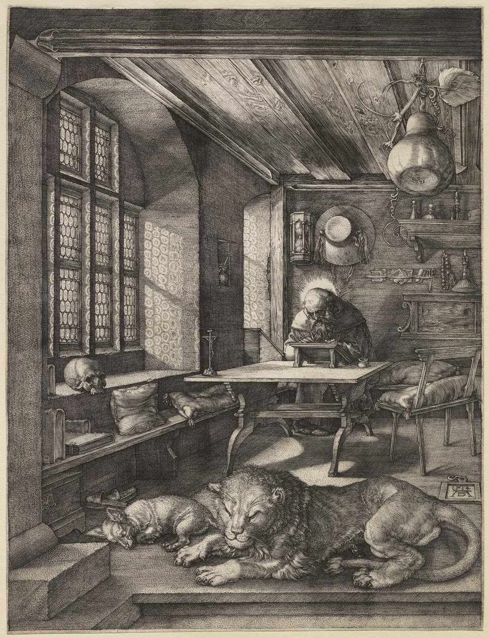 Pyhä Hieronymus tutkimuksessaan, 1514 tekijältä Albrecht Dürer
