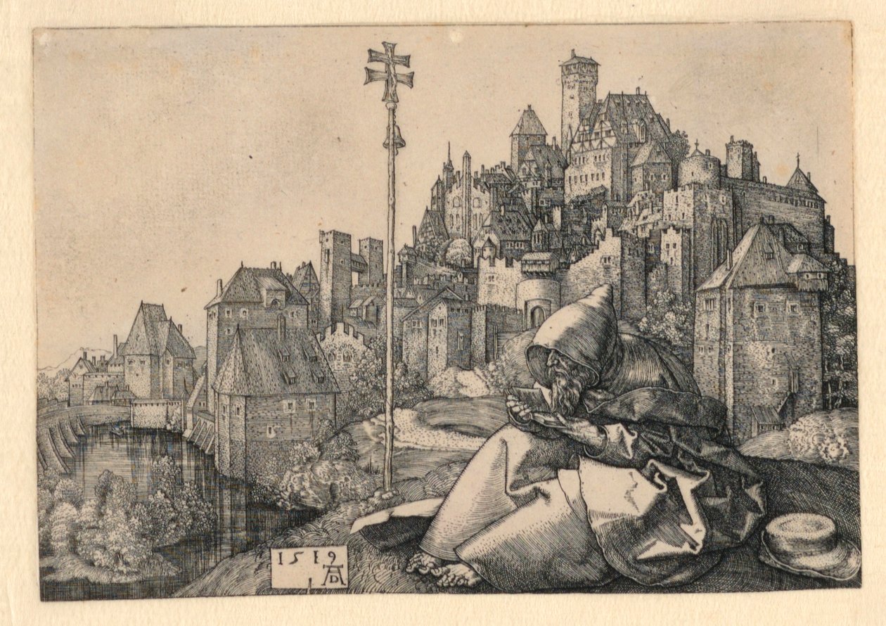 St. Anthony Reading tekijältä Albrecht Dürer