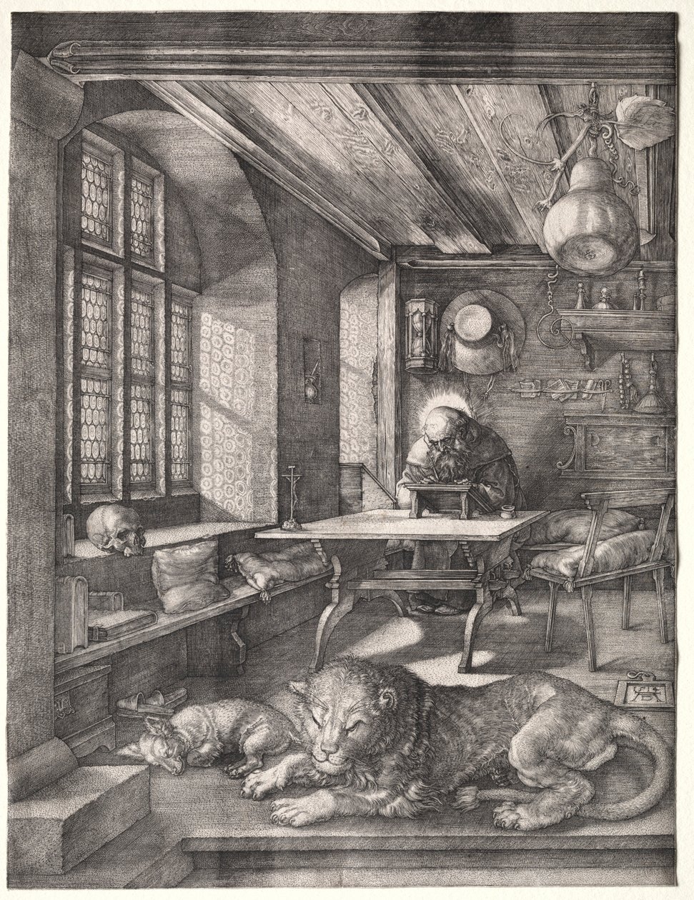 Pyhä Hieronymus opiskelussaan, 1514. tekijältä Albrecht Dürer