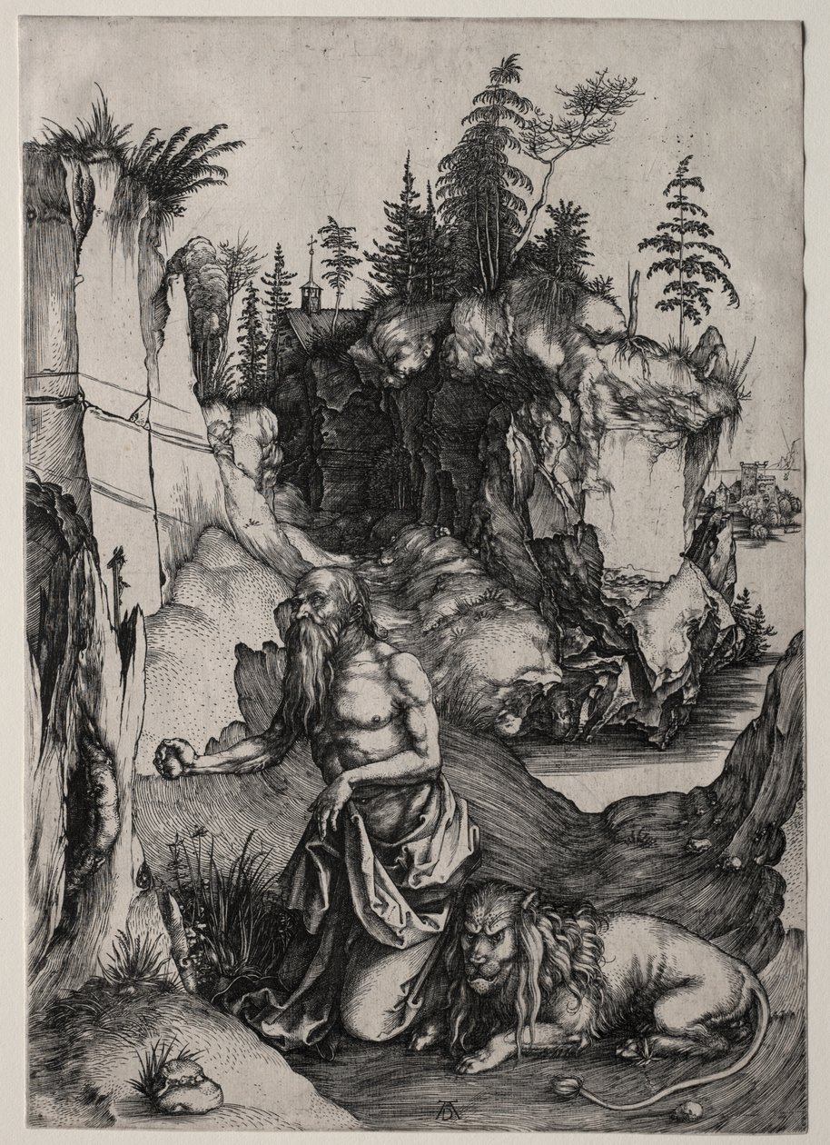 Pyhä Hieronymus katumuksessa tekijältä Albrecht Dürer